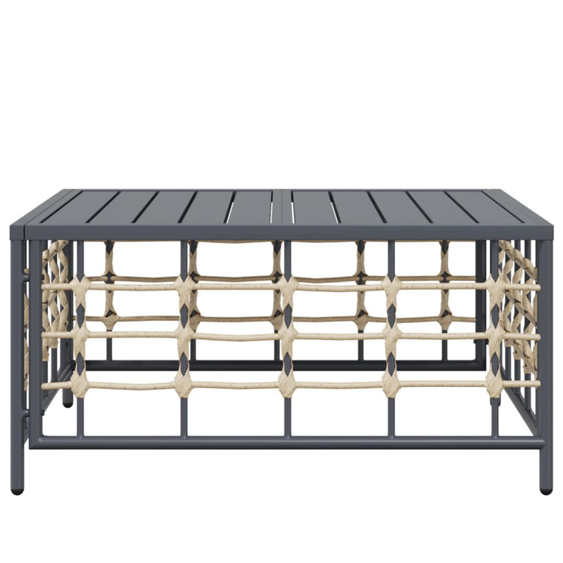 vidaXL antracitszürke polyrattan kerti asztal 70 x 70 x 34 cm