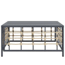 vidaXL antracitszürke polyrattan kerti asztal 70 x 70 x 34 cm