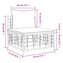 vidaXL sötétszürke polyrattan kerti középső kanapé párnával