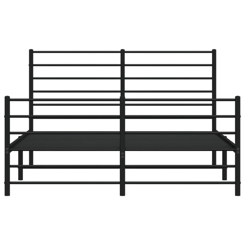 vidaXL fekete fém ágykeret fej- és lábtámlával 120 x 190 cm