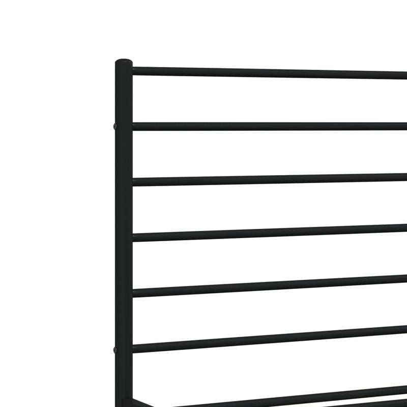 vidaXL fekete fém ágykeret fej- és lábtámlával 120 x 190 cm