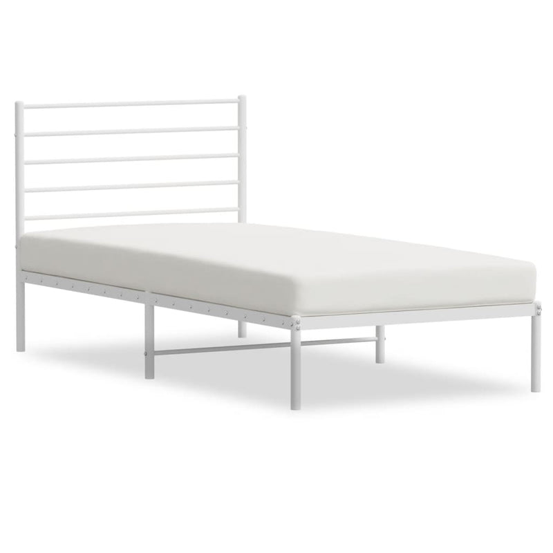 vidaXL fehér fém ágykeret fejtámlával 90x200 cm