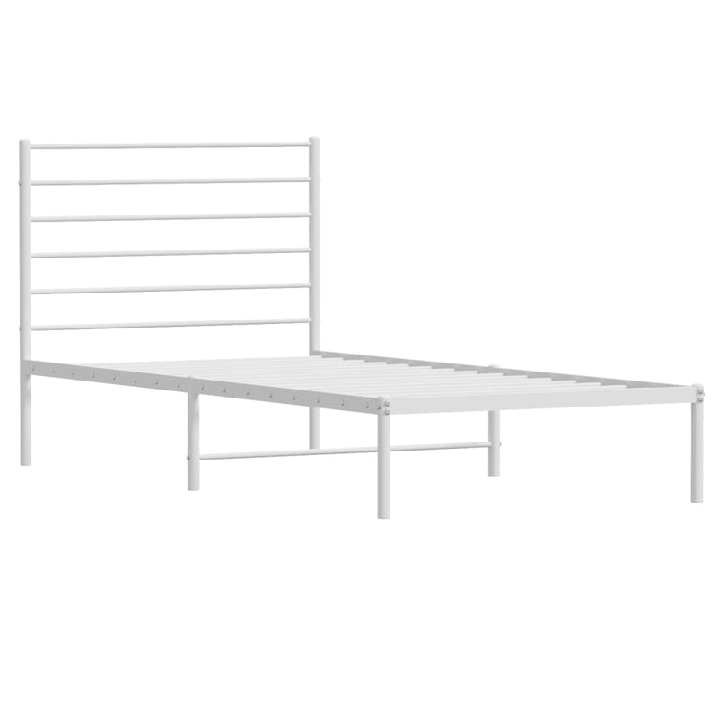 vidaXL fehér fém ágykeret fejtámlával 90x200 cm