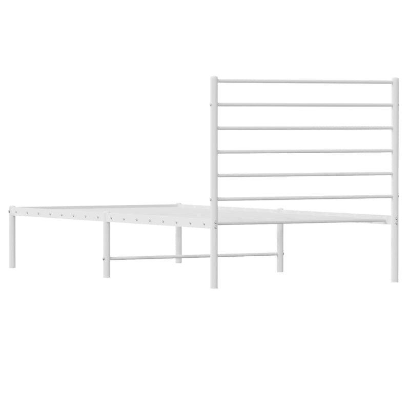 vidaXL fehér fém ágykeret fejtámlával 90x200 cm