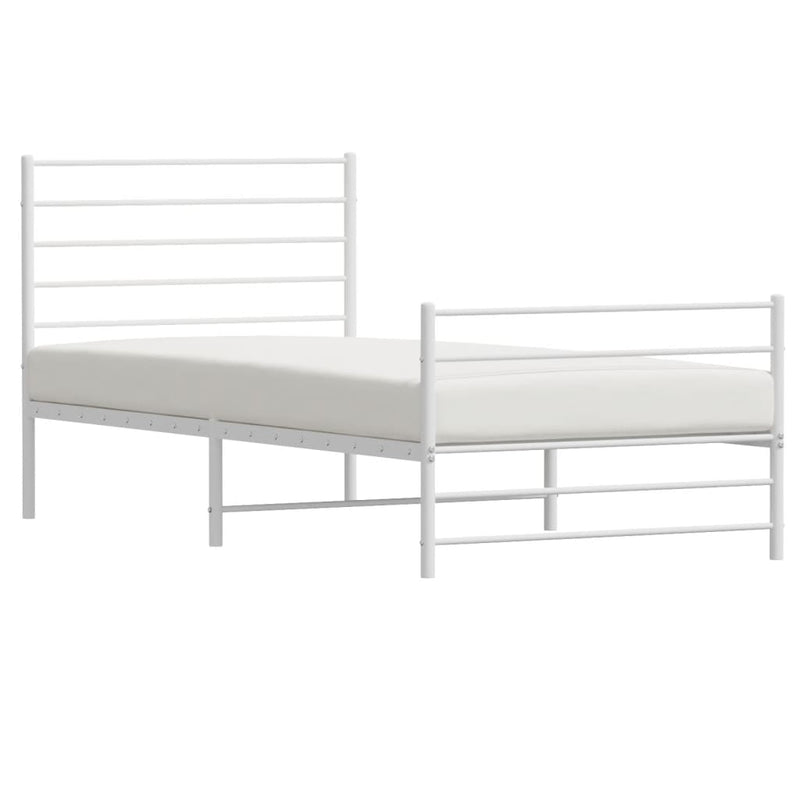 vidaXL fehér fém ágykeret fej- és lábtámlával 90 x 190 cm