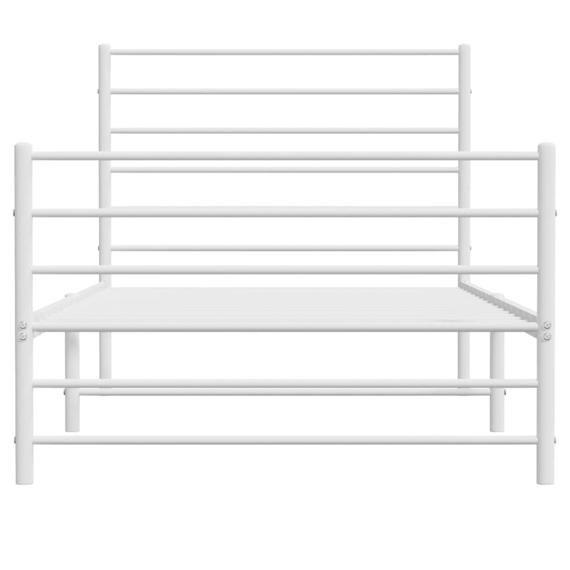 vidaXL fehér fém ágykeret fej- és lábtámlával 90 x 190 cm