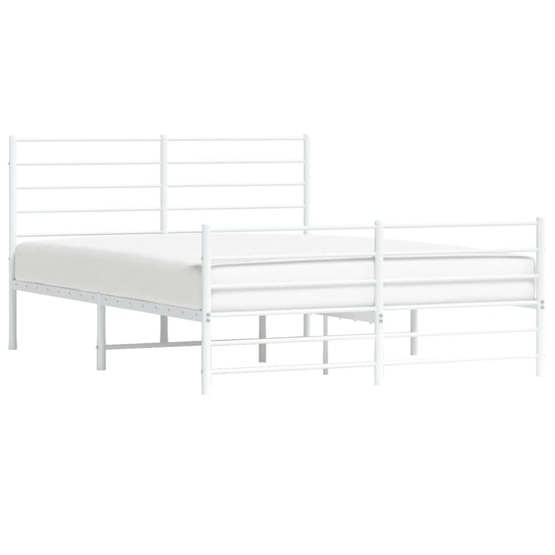vidaXL fehér fém ágykeret fej- és lábtámlával 120 x 190 cm