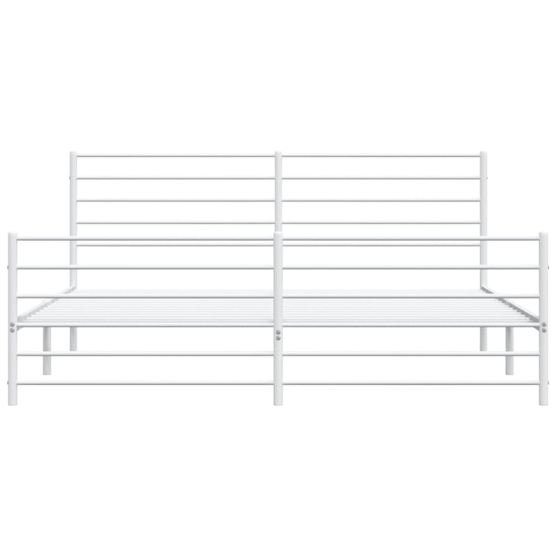 vidaXL fehér fém ágykeret fej- és lábtámlával 200x200 cm