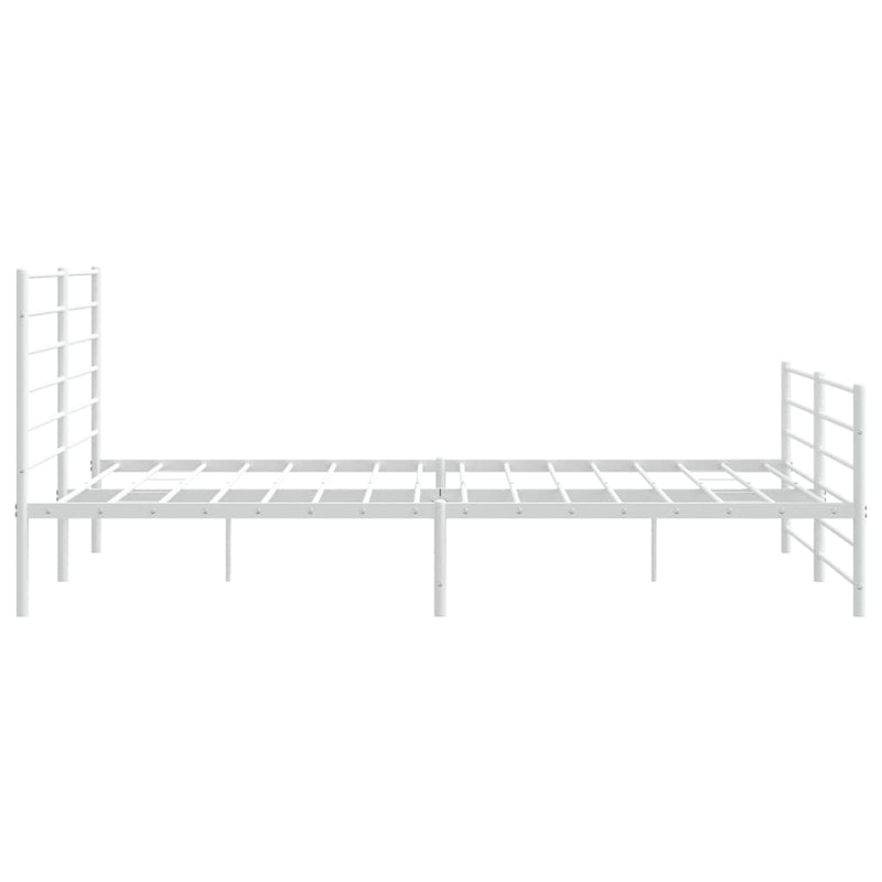 vidaXL fehér fém ágykeret fej- és lábtámlával 200x200 cm
