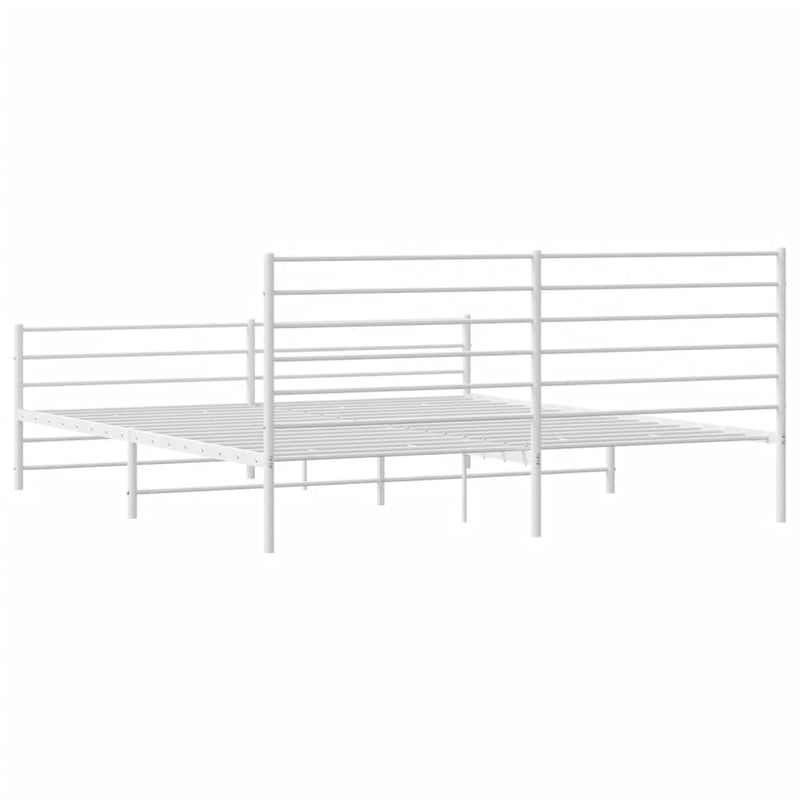 vidaXL fehér fém ágykeret fej- és lábtámlával 200x200 cm