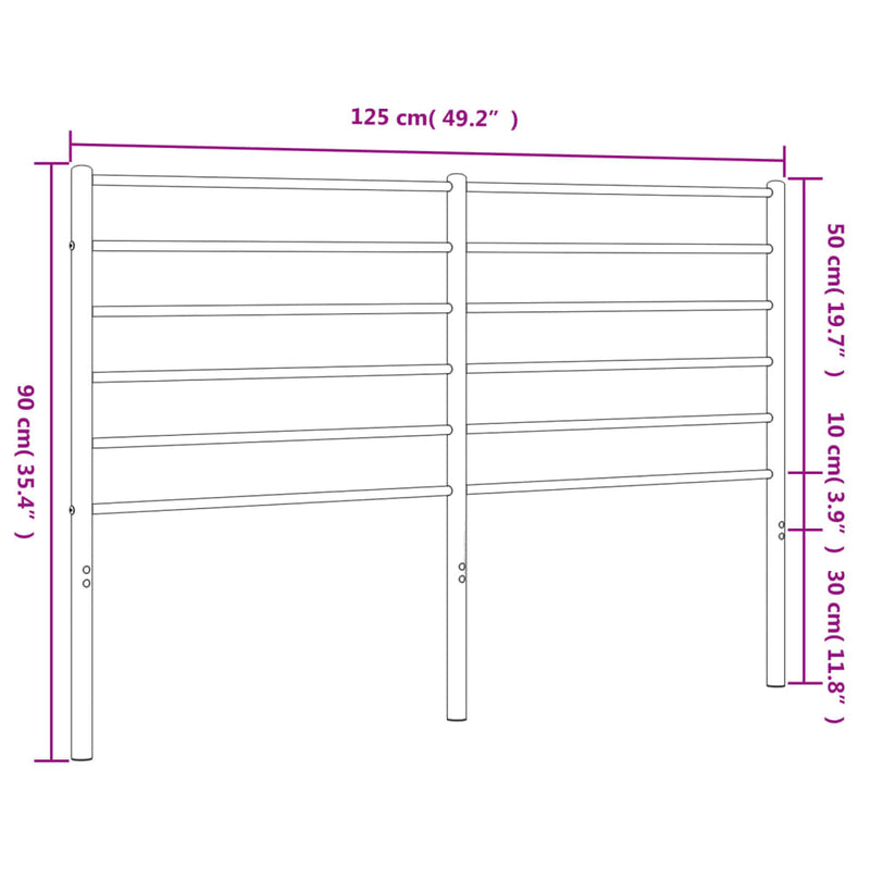 vidaXL fehér fém fejtámla 120 cm