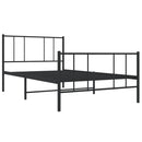vidaXL fekete fém ágykeret fej- és lábtámlával 107 x 203 cm
