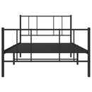 vidaXL fekete fém ágykeret fej- és lábtámlával 107 x 203 cm
