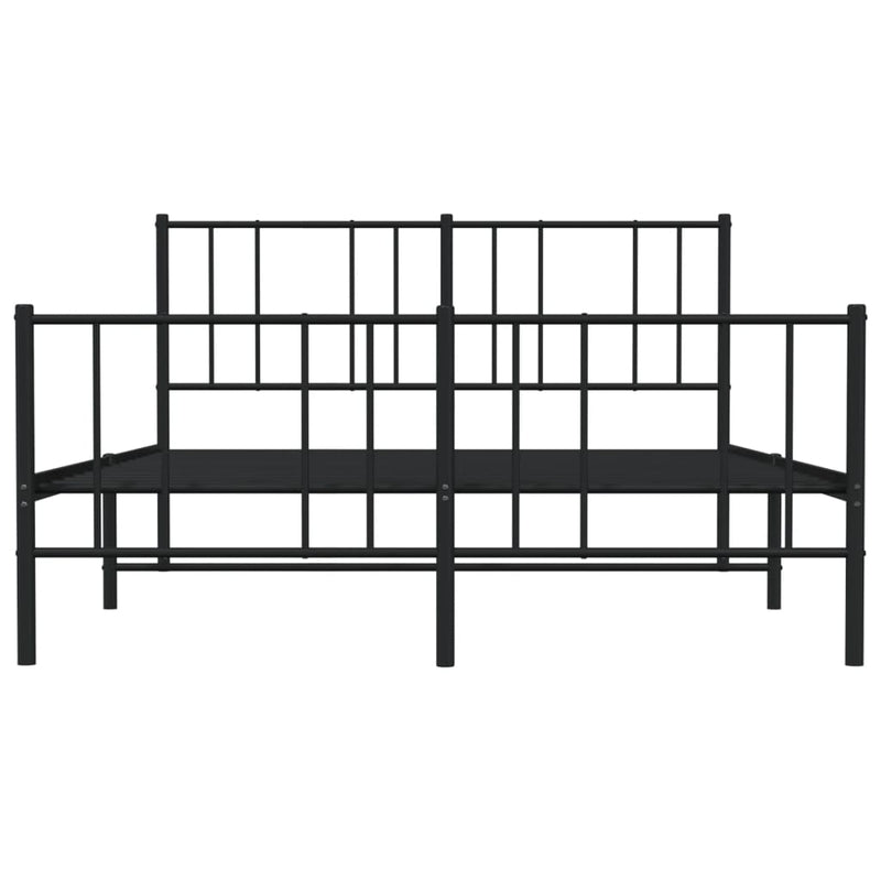 vidaXL fekete fém ágykeret fej- és lábtámlával 120 x 190 cm