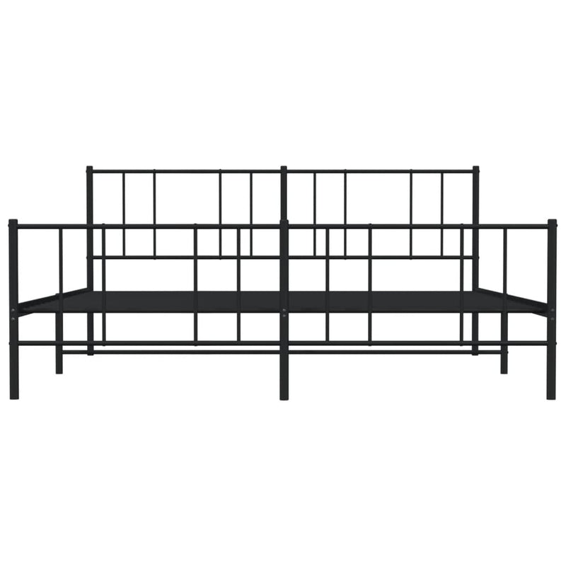vidaXL fekete fém ágykeret fej- és lábtámlával 193 x 203 cm