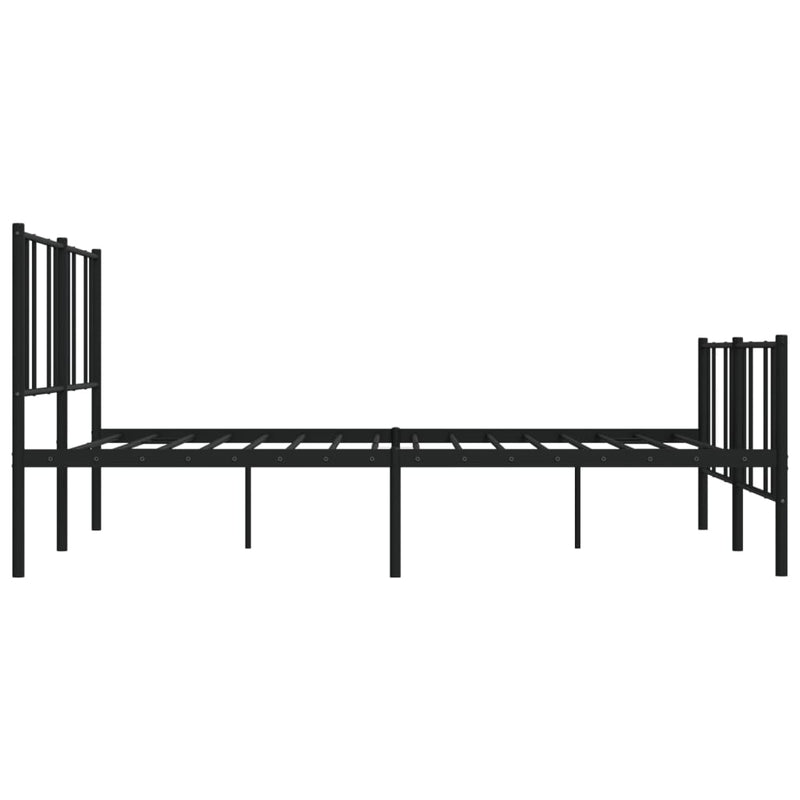 vidaXL fekete fém ágykeret fej- és lábtámlával 193 x 203 cm