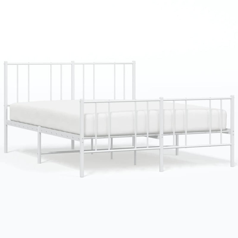 vidaXL fehér fém ágykeret fej- és lábtámlával 120 x 190 cm