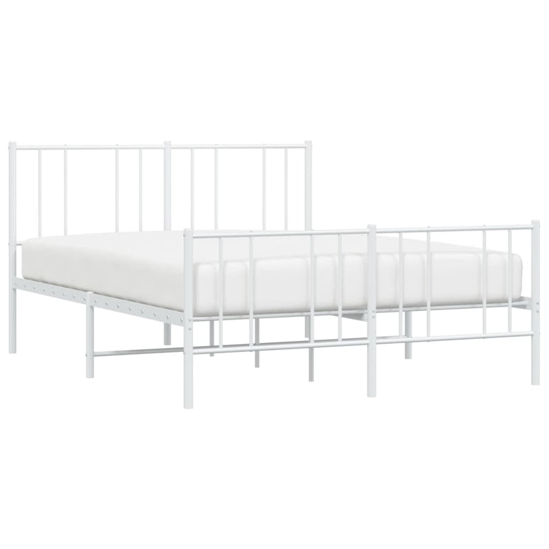 vidaXL fehér fém ágykeret fej- és lábtámlával 120 x 190 cm