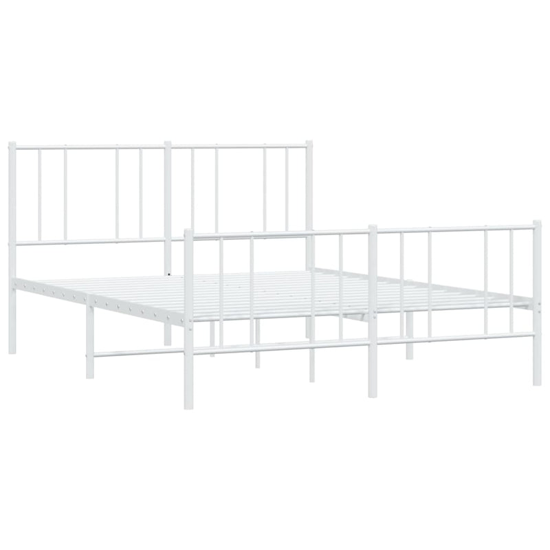 vidaXL fehér fém ágykeret fej- és lábtámlával 120 x 190 cm