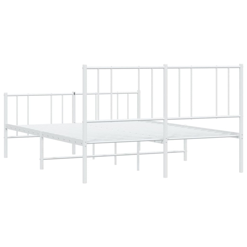 vidaXL fehér fém ágykeret fej- és lábtámlával 120 x 190 cm