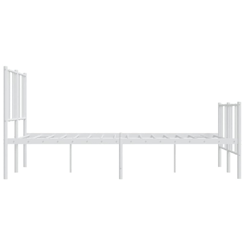 vidaXL fehér fém ágykeret fej- és lábtámlával 135x190 cm