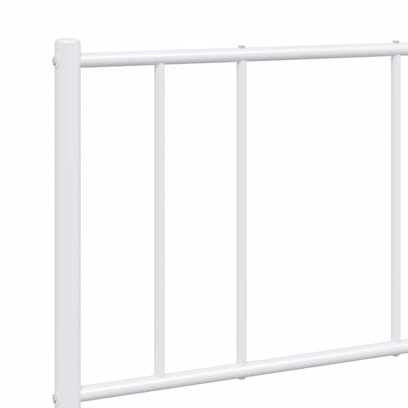 vidaXL fehér fém ágykeret fej- és lábtámlával 135x190 cm