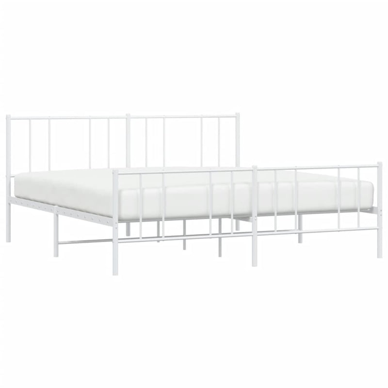 vidaXL fehér fém ágykeret fej- és lábtámlával 193 x 203 cm