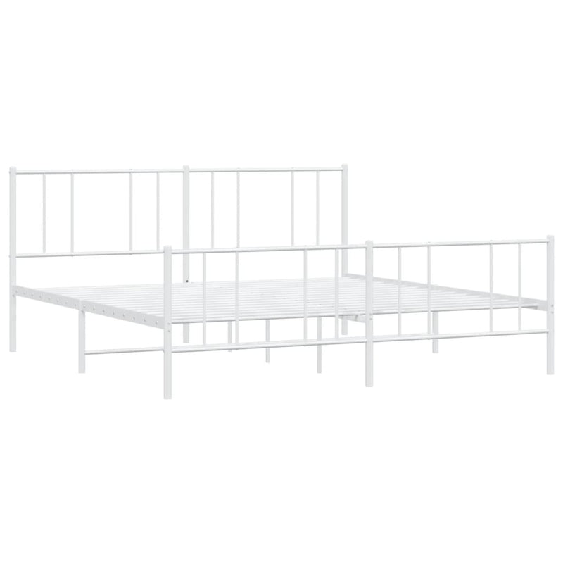 vidaXL fehér fém ágykeret fej- és lábtámlával 193 x 203 cm