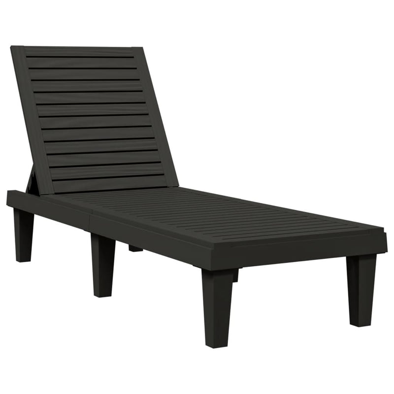 vidaXL 2 db fekete polipropilén napozóágy 155 x 58 x 83 cm