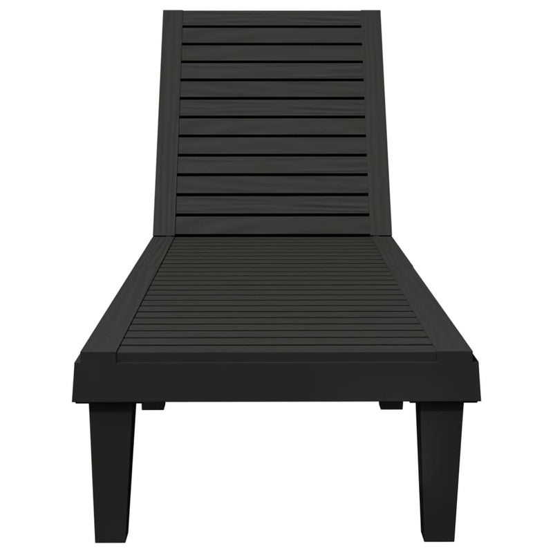 vidaXL 2 db fekete polipropilén napozóágy 155 x 58 x 83 cm