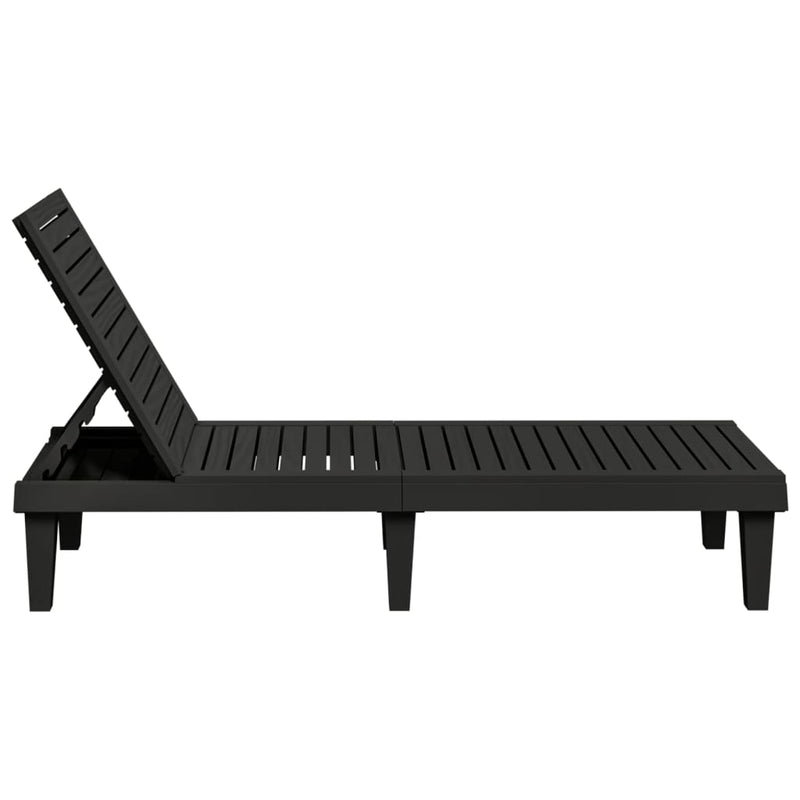vidaXL 2 db fekete polipropilén napozóágy 155 x 58 x 83 cm