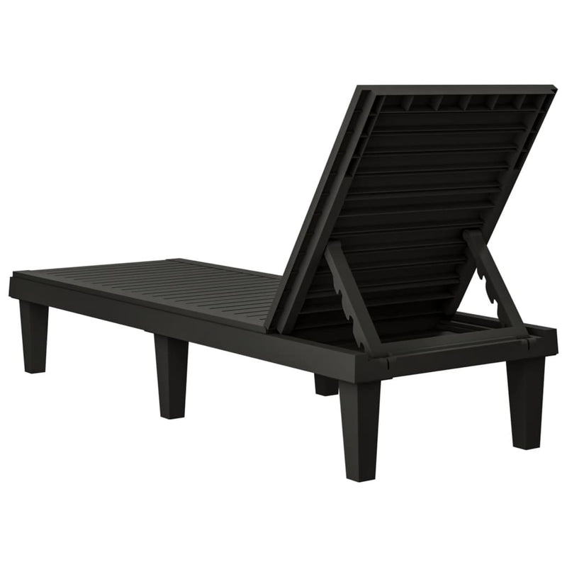 vidaXL 2 db fekete polipropilén napozóágy 155 x 58 x 83 cm