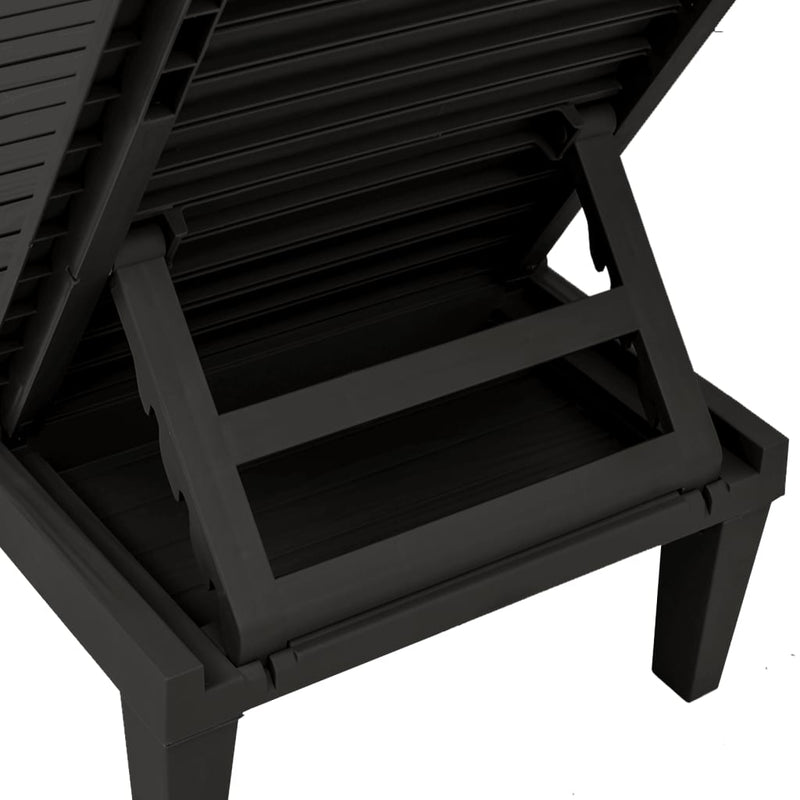 vidaXL 2 db fekete polipropilén napozóágy 155 x 58 x 83 cm