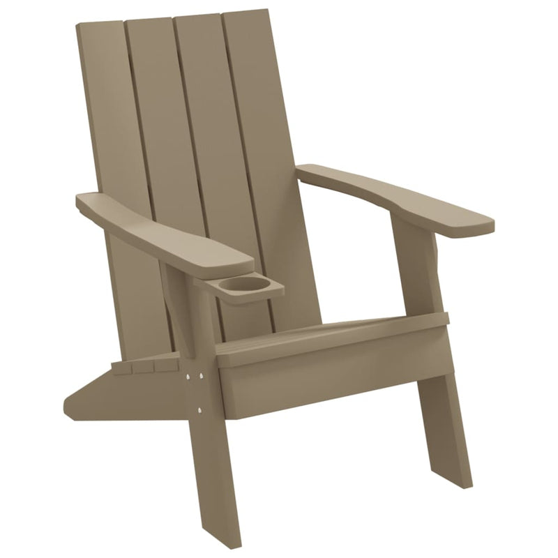 vidaXL világosbarna polipropilén kerti adirondack szék 75x88,5x89,5 cm