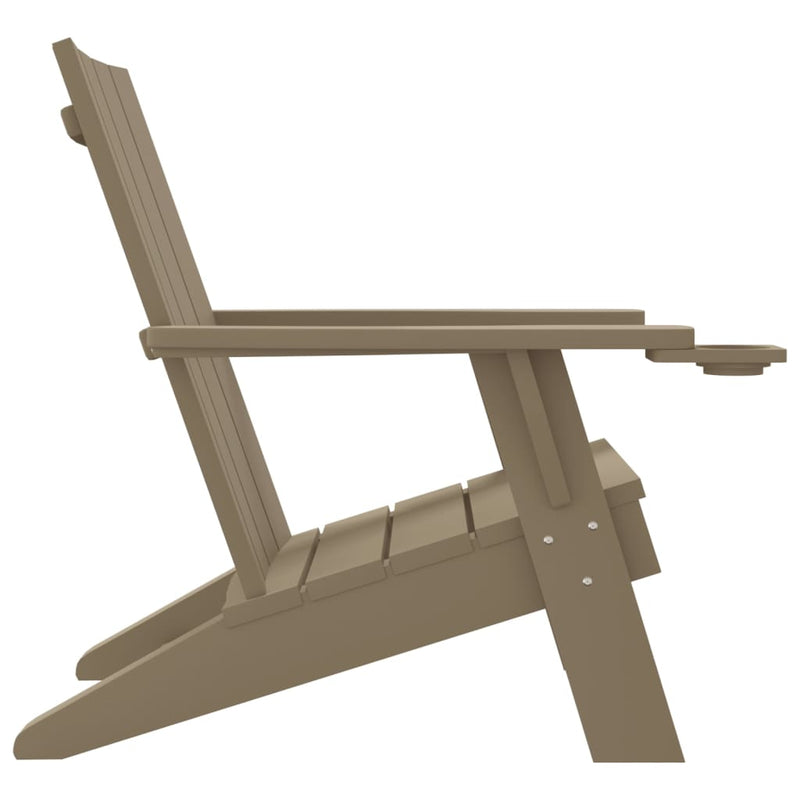 vidaXL világosbarna polipropilén kerti adirondack szék 75x88,5x89,5 cm