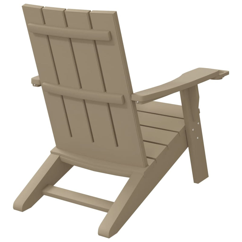 vidaXL világosbarna polipropilén kerti adirondack szék 75x88,5x89,5 cm