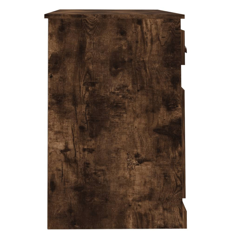 vidaXL füstös tölgy színű szerelt fa íróasztal fiókkal 115x50x75 cm