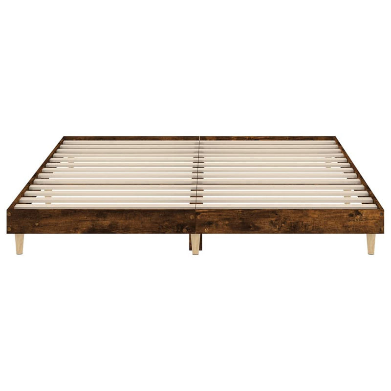 vidaXL füstös tölgy színű szerelt fa ágykeret 200 x 200 cm