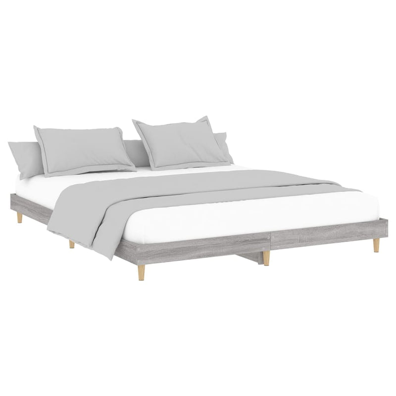 vidaXL sonoma tölgyszínű szerelt fa ágykeret 200 x 200 cm