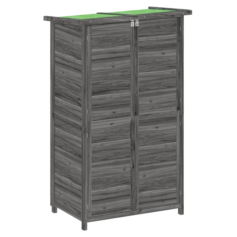 vidaXL szürke tömör fenyőfa kerti szerszámtároló 83 x 57 x 140 cm