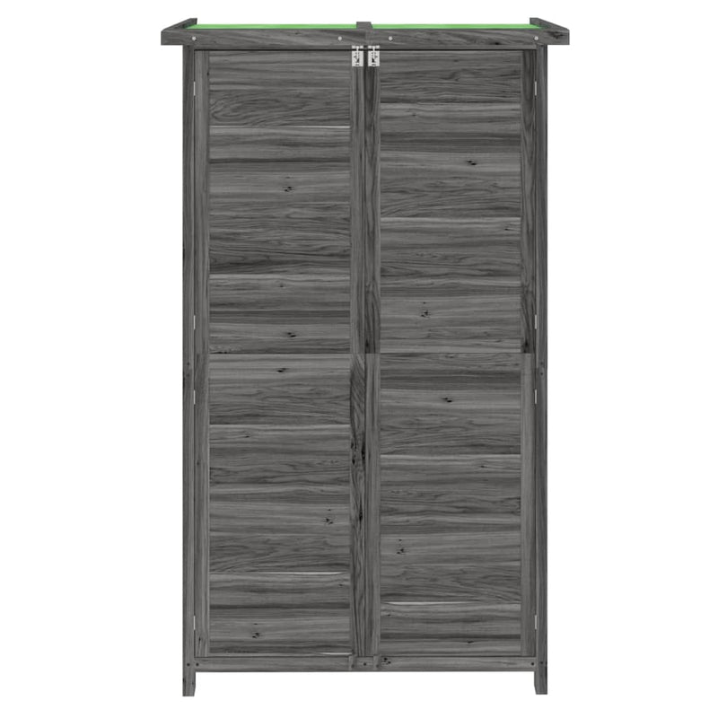 vidaXL szürke tömör fenyőfa kerti szerszámtároló 83 x 57 x 140 cm