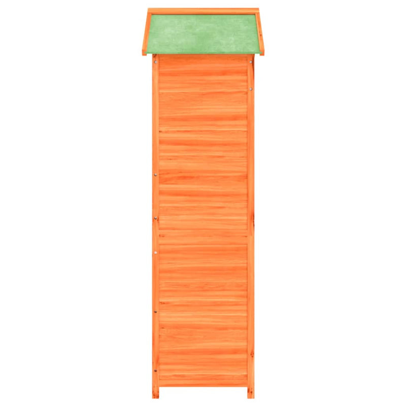 vidaXL barna tömör fenyőfa kerti szerszámtároló 120 x 53,5 x 170 cm