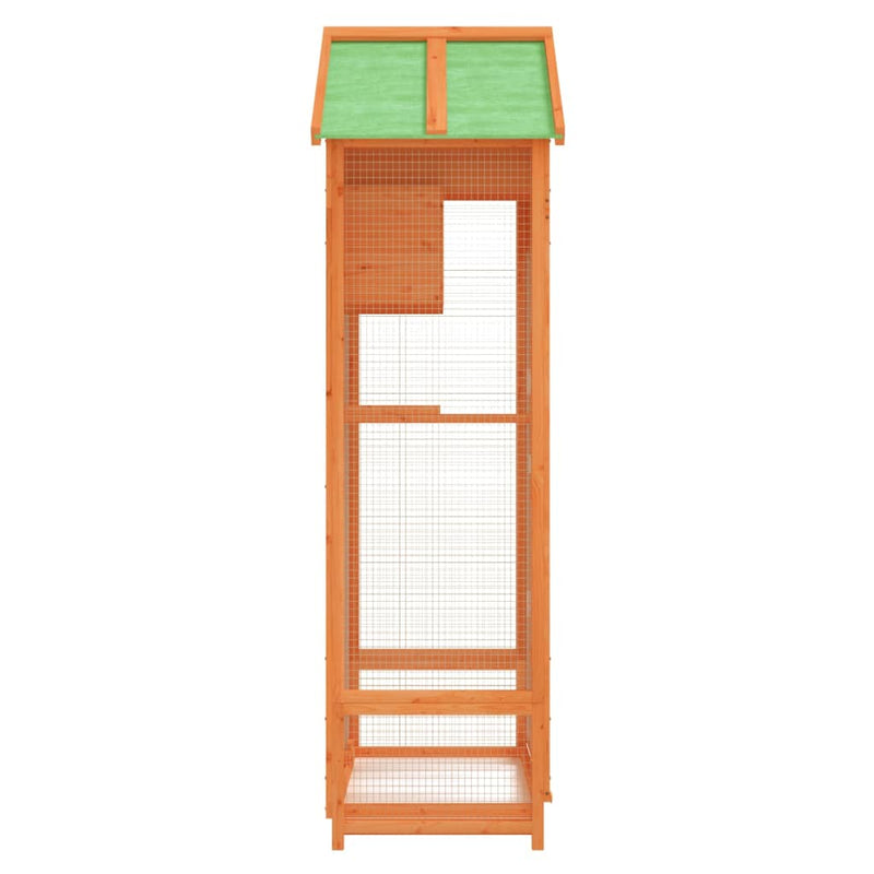 vidaXL barna tömör fenyőfa madárház 91,5 x 53 x 170 cm