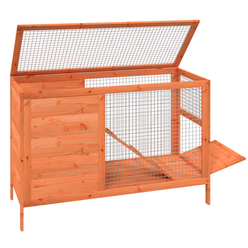 vidaXL barna tömör fenyőfa nyúlketrec 103 x 44 x 69,5 cm