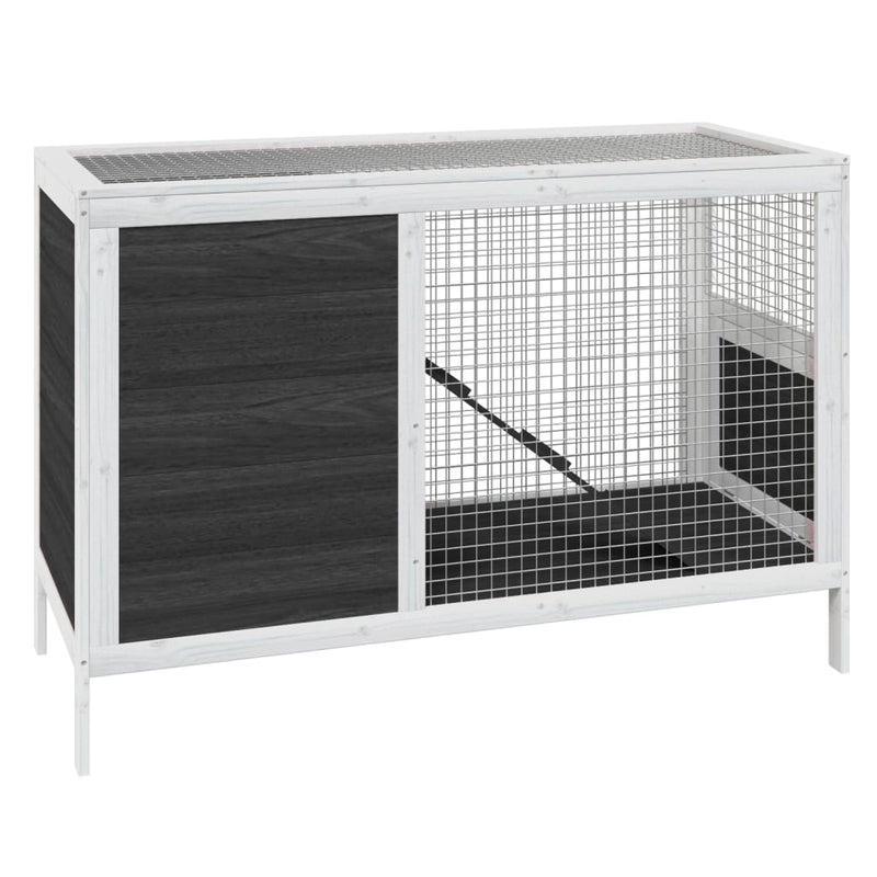 vidaXL szürke tömör fenyőfa nyúlketrec 103 x 44 x 69,5 cm