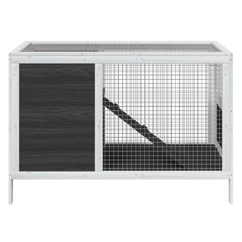 vidaXL szürke tömör fenyőfa nyúlketrec 103 x 44 x 69,5 cm