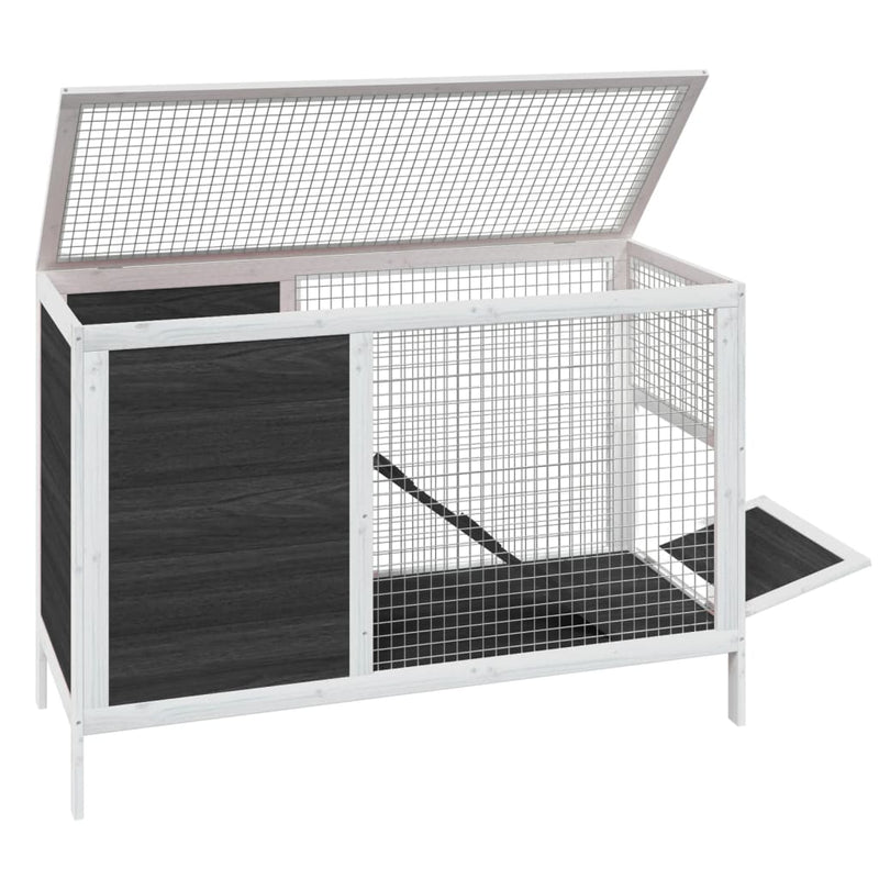 vidaXL szürke tömör fenyőfa nyúlketrec 103 x 44 x 69,5 cm