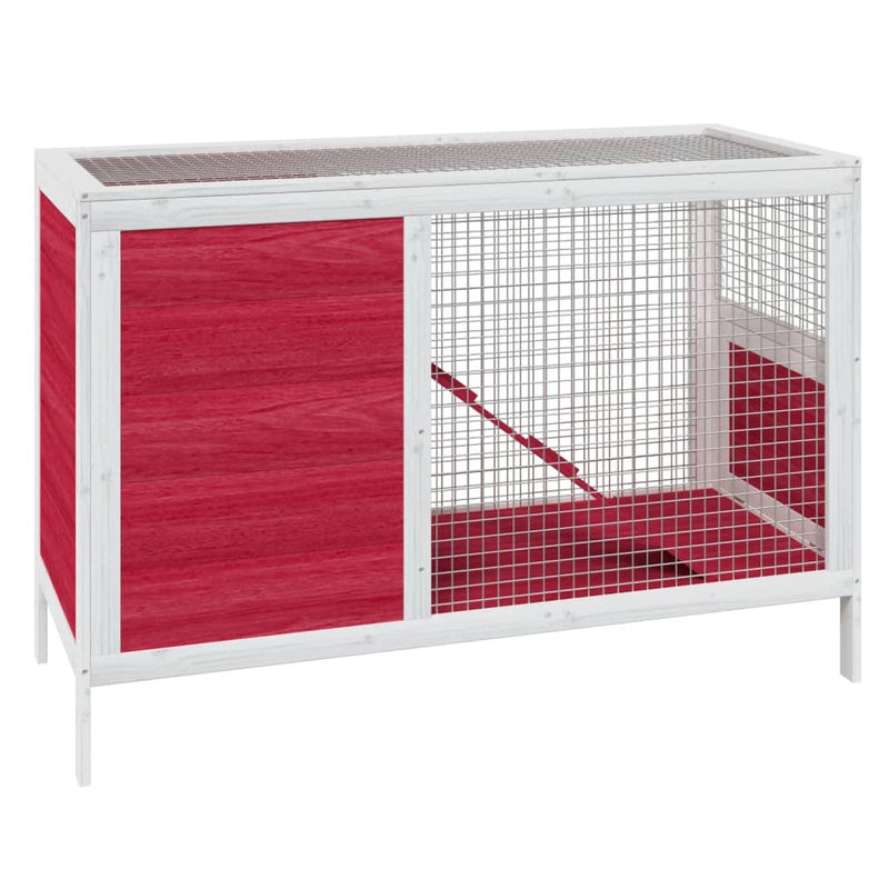 vidaXL piros tömör fenyőfa nyúlketrec 103 x 44 x 69,5 cm