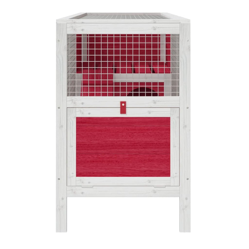 vidaXL piros tömör fenyőfa nyúlketrec 103 x 44 x 69,5 cm