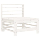 vidaXL fehér tömör fenyőfa középső kanapé párnákkal